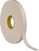 White Double-Sided Polyethylene Foam Tape: 1" Wide, 36 yd Long, 1/16" Thick, Rubber Adhesive