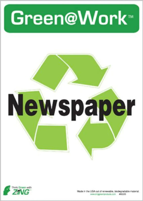 ZING NEWSPAPER RECYCLE ECO LABEL 7X5, 5pk