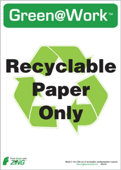 ZING PAPER ONLY RECYCLE ECO LABEL 7X5, 5 pk