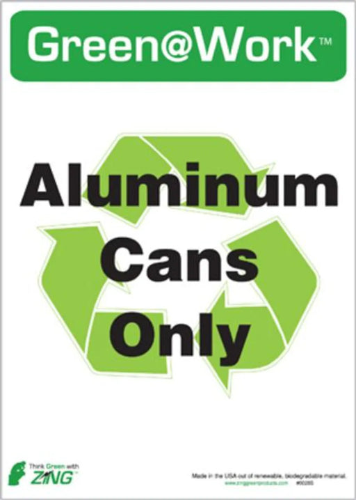 ZING ALUM CANS RECYCLE ECO LABEL 7X5, 5 pk