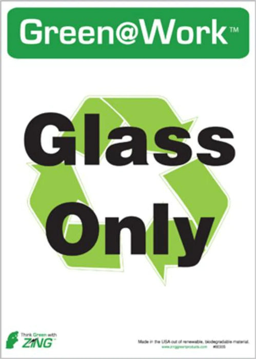 ZING GLASS ONLY RECYCLE ECO LABEL 7X5, 5 pk