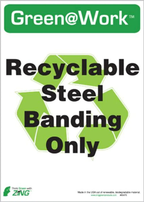 ZING STL BANDING RECYCLE ECO LABEL 7X5, 5 pk