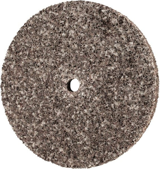 Deburring Wheel:  3" Dia,  1/4" Face Width,  1/4" Hole,  Density 7 N/A Aluminum Oxide