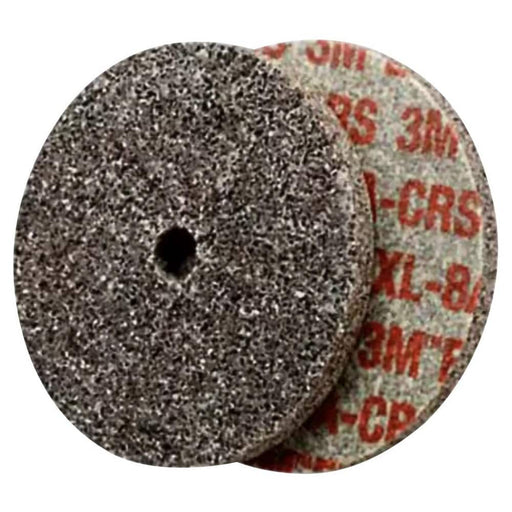 Deburring Wheel:  1-1/2" Dia,  1/8" Face Width,  3/16" Hole,  Density 8 N/A Aluminum Oxide