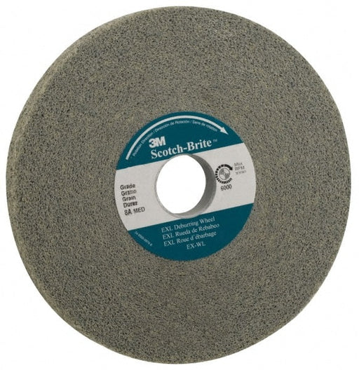 Deburring Wheel:  14" Dia,  2" Face Width,  8" Hole,  Density 8 N/A Aluminum Oxide