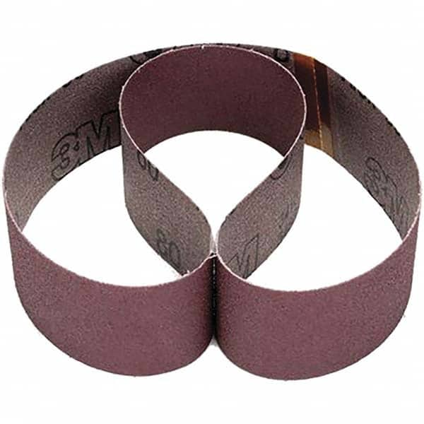 Abrasive Belt: 2" Wide, 36" Long, 80 Grit, Aluminum Oxide