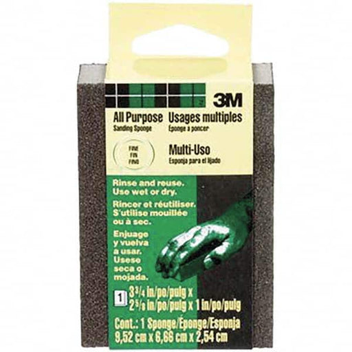 Sanding Sponge: 2-5/8" Wide, 3-3/4" Long, 1" Thick, Fine Grade