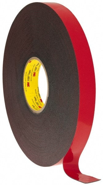 Black Double-Sided Acrylic Foam Tape: 1" Wide, 36 yd Long, 45 mil Thick, Acrylic Adhesive