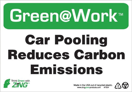 ZING Car Pooling Reduces Carbon. 10'x7'