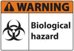 ZING WARNING Biological Hazard,7x10 Aluminum