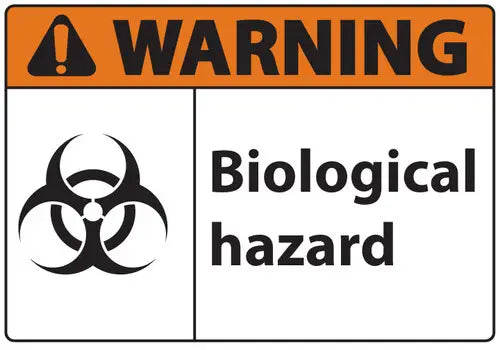 ZING WARNING Biological Hazard,7x10 Aluminum