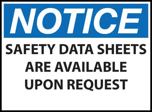 ZING NOTICE Safety Data Sheets,7x10 Aluminum