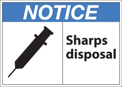 ZING NOTICE Sharps Disposal,10x14 Plastic