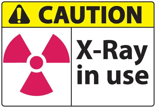 ZING CAUTION X-Ray In Use,10x14 Adhesive