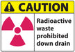 ZING CAUTION Radioactive Waste Prohib 7x10