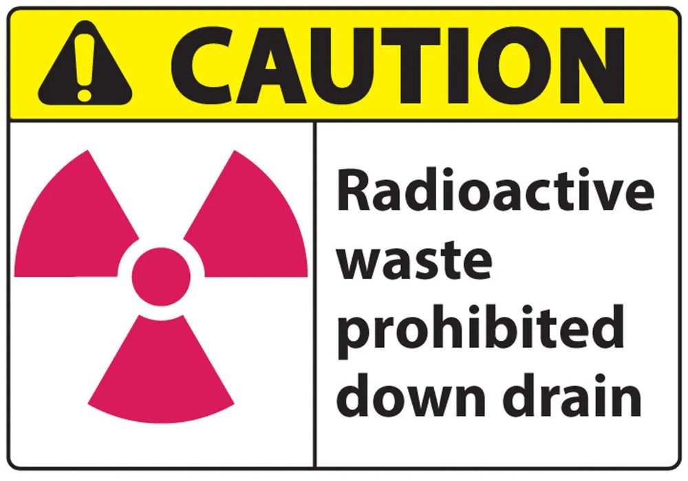 ZING CAUTION Radioactive Waste Prohib 10x14