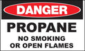 ZING Sign,DANGER Propane No Smoking,10x14