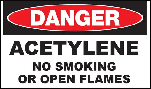 ZING Sign,DANGER Acetylene,10x14  ADH