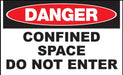 ZING Sign,DANGER Confined Space,10x14  ADH