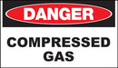 ZING Sign,DANGER Compressed Gas,7x10 PL