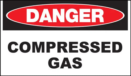 ZING Sign,DANGER Compressed Gas,7x10 PL