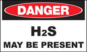 ZING DANGER H2S May Be Present,10x14 ADH