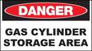 ZING Sign,DANGER Gas Cylinder,7x10 PL