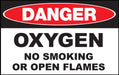 ZING DANGER Oxygen No Smoking,10x14  PL