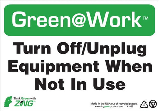 ZING Turn Off/Unplug Equipment When 10'x14'