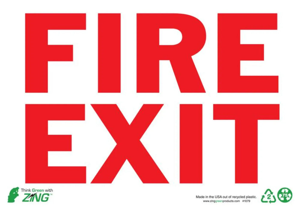 ZING Fire Exit, 7x10, Adhesive