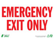 ZING Emergency Exit Only, 10x14, Adhesive