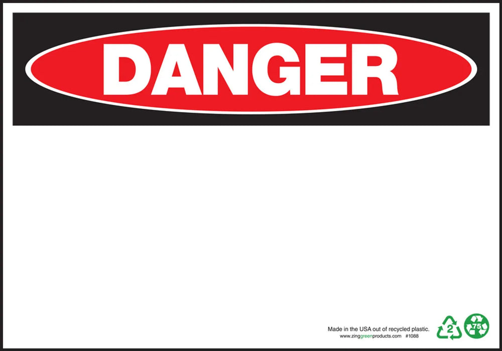 ZING Danger, Blank, 7x10, Plastic