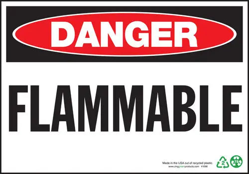 ZING Danger Flammable, 7x10, Plastic