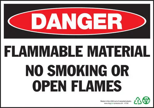 ZING Danger Flammable Material, 7x10, Alum