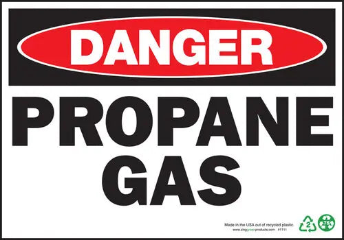 ZING Danger Propane Gas, 10x14, Adhesive