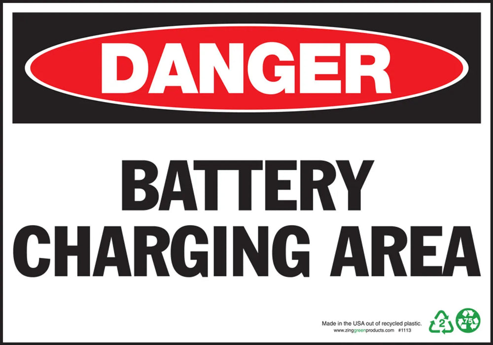 ZING Danger Battery Charging Area, 10x14, PL