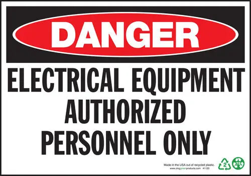 ZING Danger Electrical Equipment, 7x10, Alum