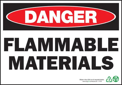 ZING Danger Flammable Materials, 7x10, Alum