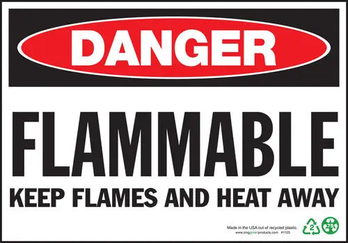 ZING Danger Flammable Keep Flames and 10x14