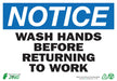 ZING Notice Wash Hands, 7x10, Plastic