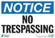 ZING Notice No Trespassing, 7x10, Adhesive