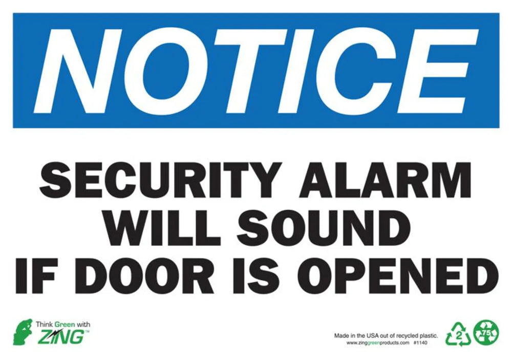 ZING Notice Security Alarm, 10x14, PL