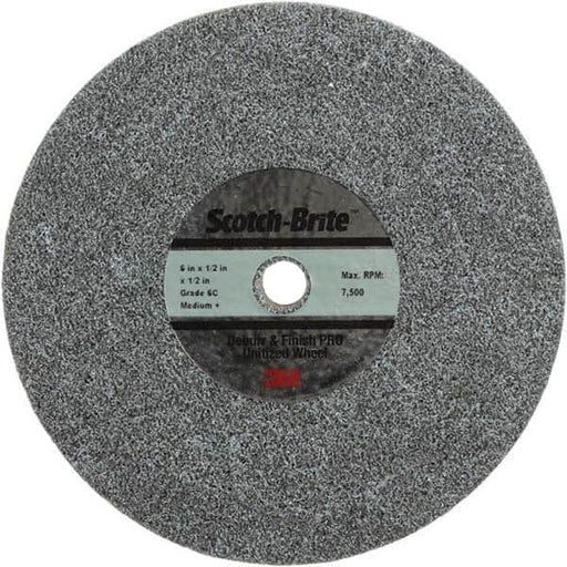 Deburring Wheel:  6" Dia,  1/2" Face Width,  1/2" Hole,  Density 6 N/A Ceramic