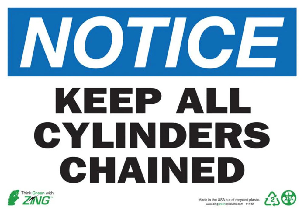 ZING Notice Keep All Cylinders Chain 10x14 PL