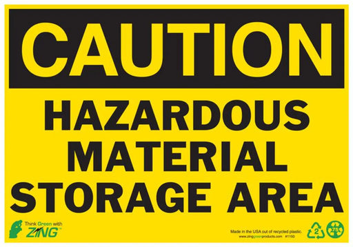 ZING Caution Hazardous Material, 7x10, PL