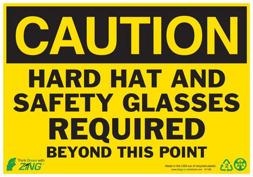 ZING Caution Safety Glasses, 7x10, PL