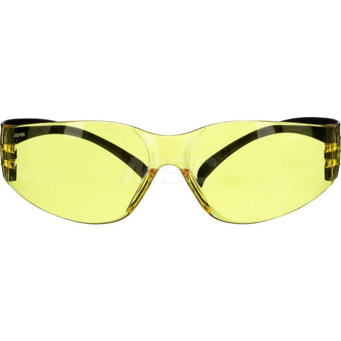 Safety Glass: Anti-Fog & Anti-Scratch, Polycarbonate, Amber Lenses, Frameless