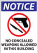 ZING Notice Concealed Weapons 10Hx7W, AL