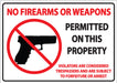 ZING No Firearms or Weapons 7Hx10W, AL