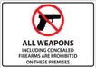 ZING All Weapons Prohibited 7Hx10W, SA